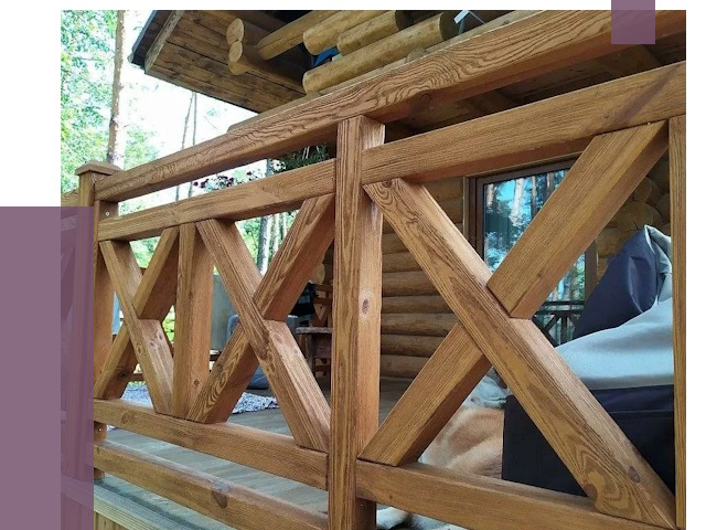 Деревянные перила под ключ в Сегеже от 7804 руб. 