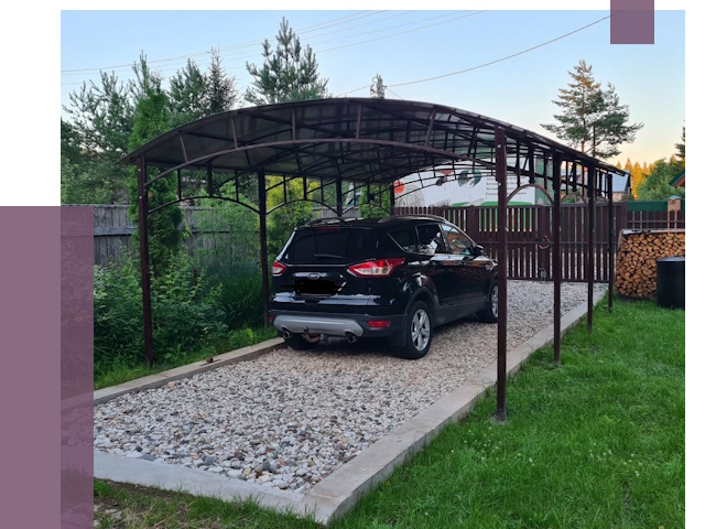 Навесы для автомобиля в Сегеже от 13370 руб.  | ПРОЛЁТ-Сгж