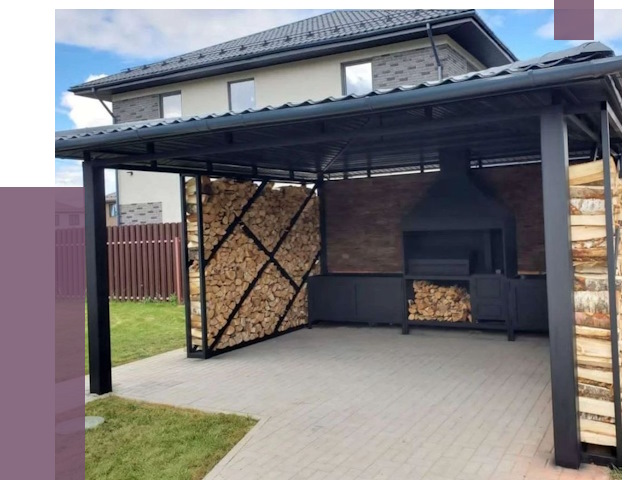 Навесы для барбекю в Сегеже от 12954 руб. под ключ | ПРОЛЁТ-Сгж