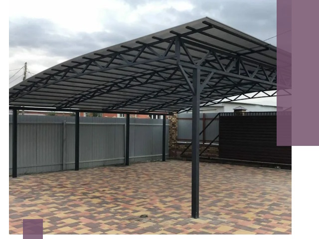 Металлические навесы под ключ в Сегеже — изготовление и монтаж