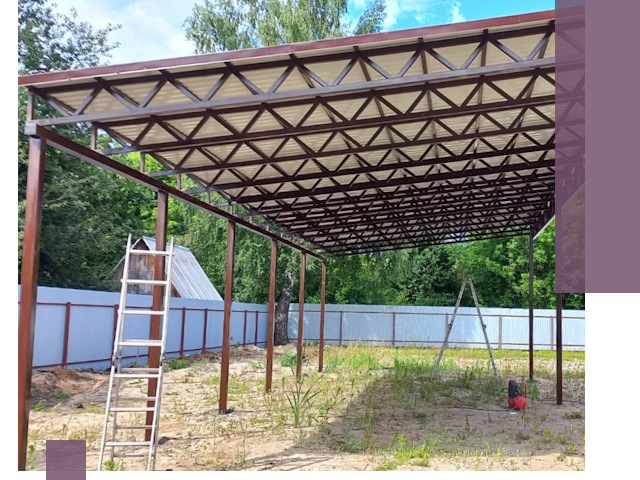 Односкатные навесы под ключ в Сегеже — изготовление и монтаж