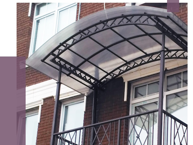 Козырьки над балконом в Сегеже от 8792 руб.  | ПРОЛЁТ-Сгж