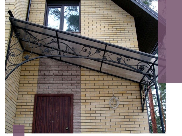 Односкатные козырьки из металла под ключ в Сегеже