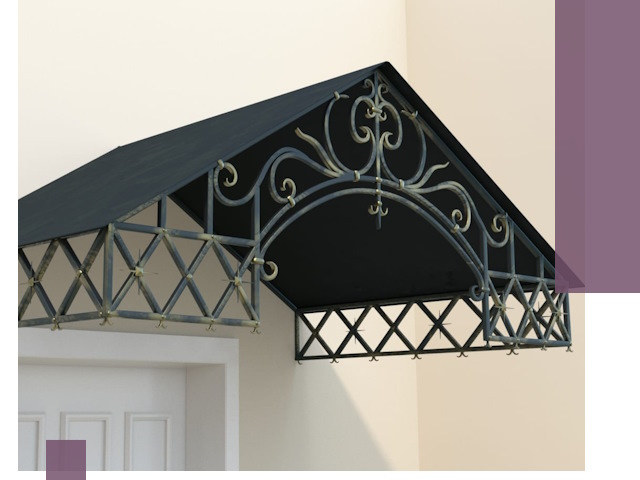 Двускатные металлические козырьки под ключ в Сегеже