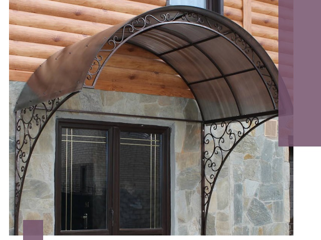 Арочные козырьки под ключ в Сегеже: изготовление и монтаж